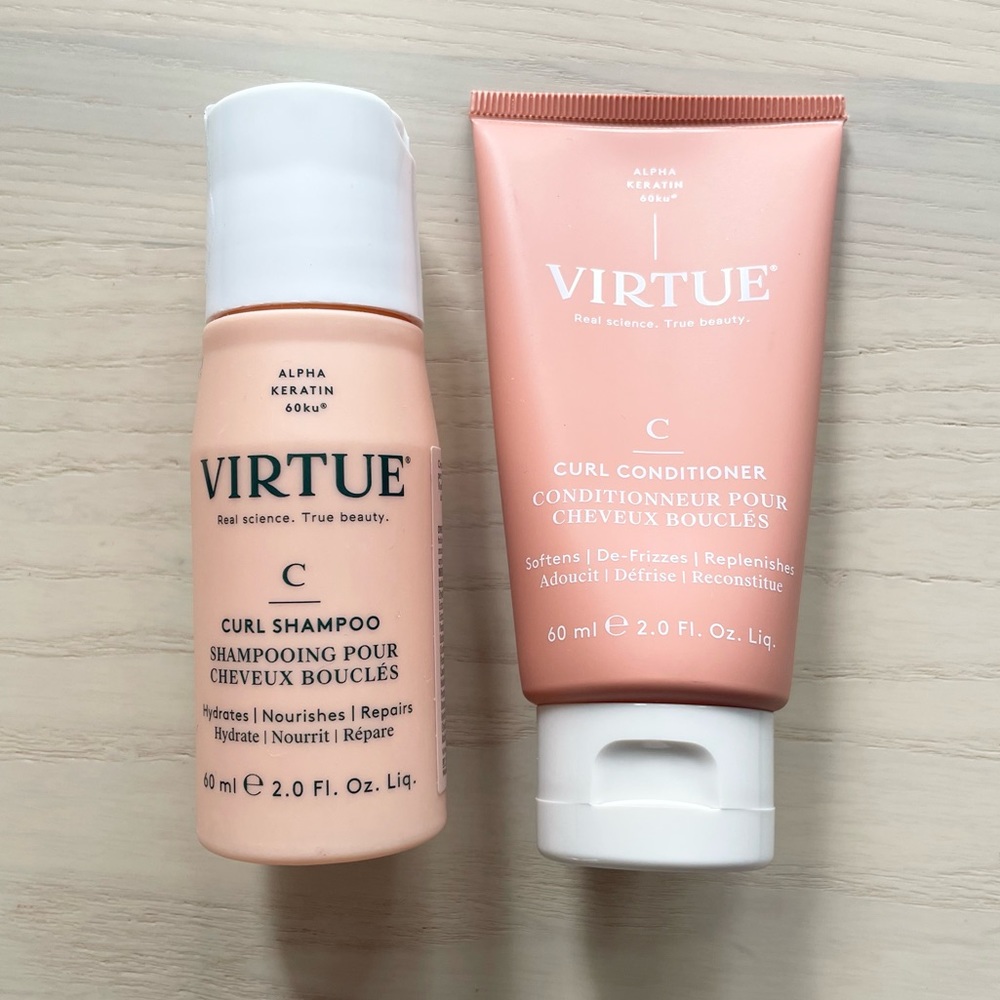 NWT Virtue Curl Shampoo & Conditioner Travel Size
